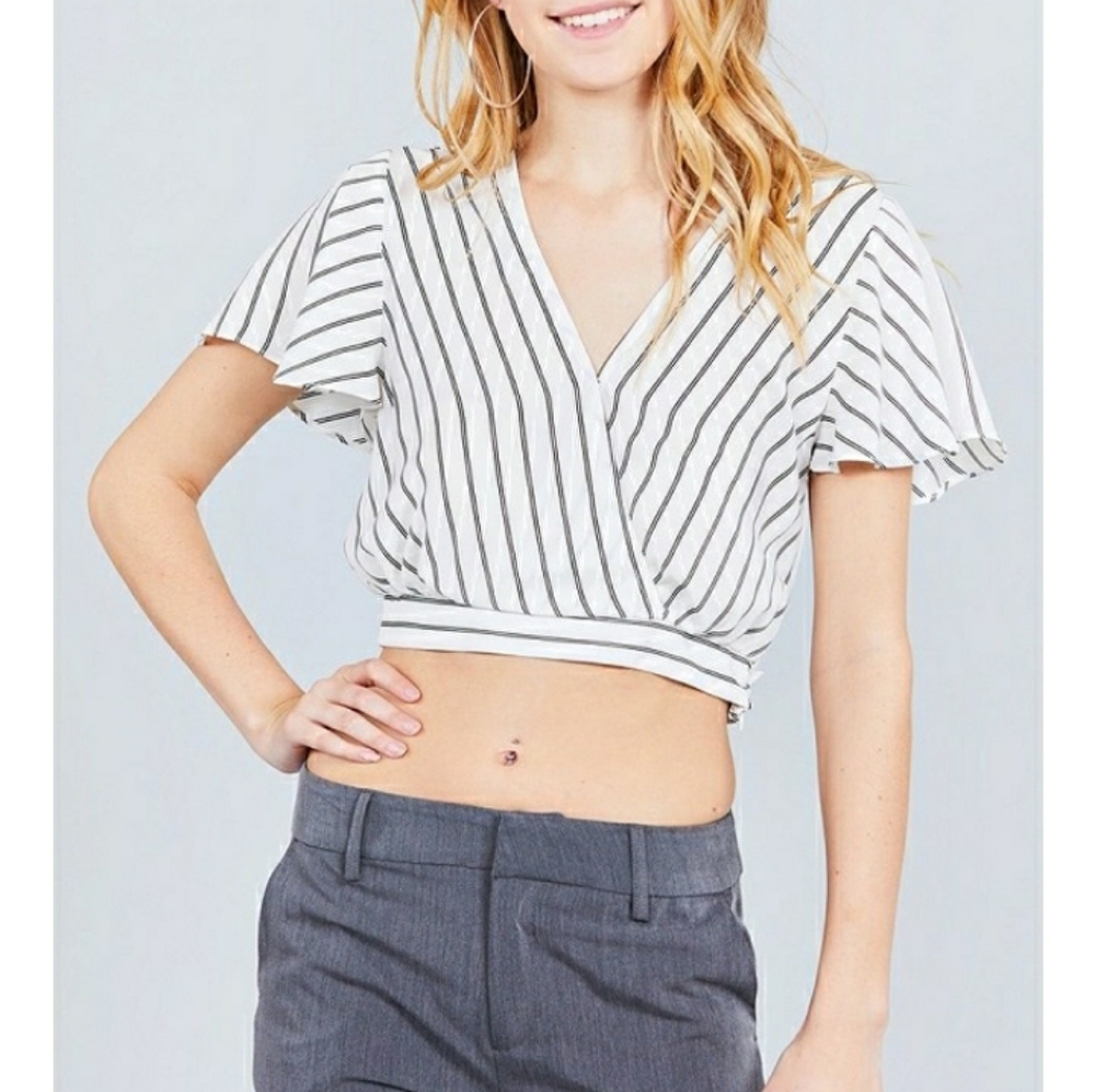 *NEW* Striped V-neck with back tie
